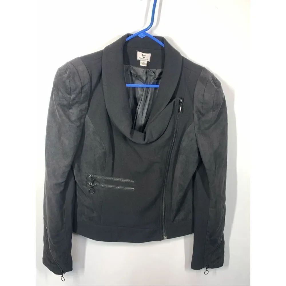 Worthington Faux Suede black blazer women’s size medium